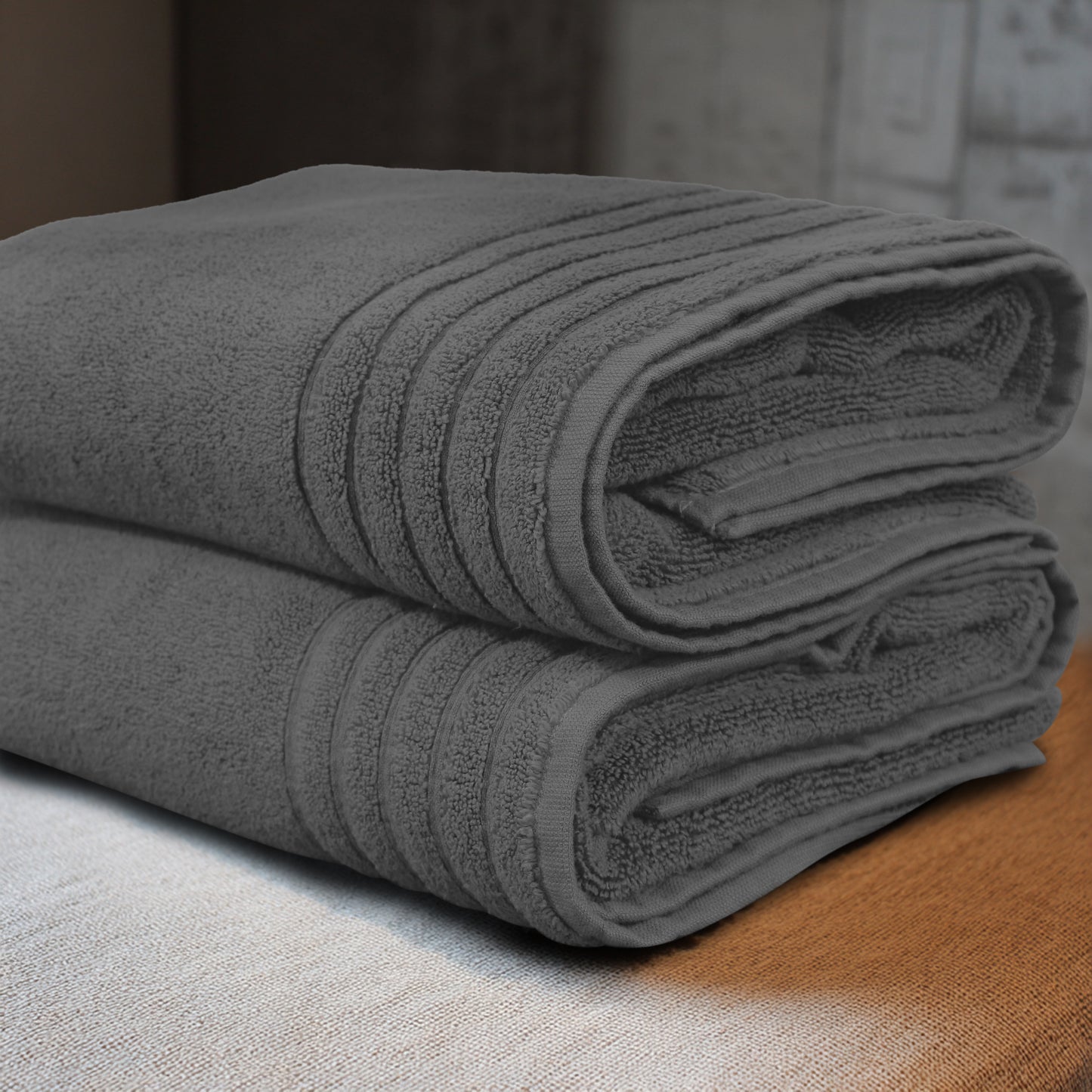 Plush Super Zero Twist 2 piece Bath Towel Set - 30 x 54 inches 100% Pure Cotton 615 GSM Absorbent Quick Dry Everyday Luxury Hotel Spa Travel Bath towel