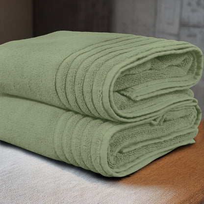 Plush Super Zero Twist 2 piece Bath Towel Set - 30 x 54 inches 100% Pure Cotton 615 GSM Absorbent Quick Dry Everyday Luxury Hotel Spa Travel Bath towel