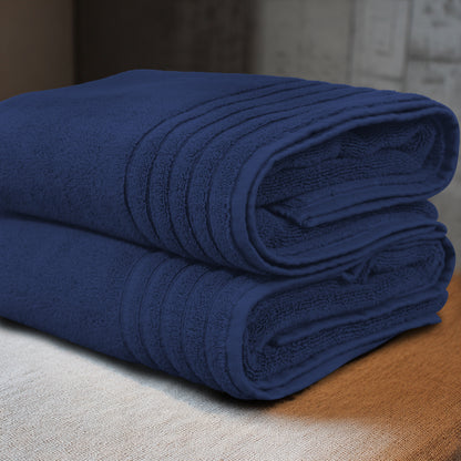 Plush Super Zero Twist 2 piece Bath Towel Set - 30 x 54 inches 100% Pure Cotton 615 GSM Absorbent Quick Dry Everyday Luxury Hotel Spa Travel Bath towel