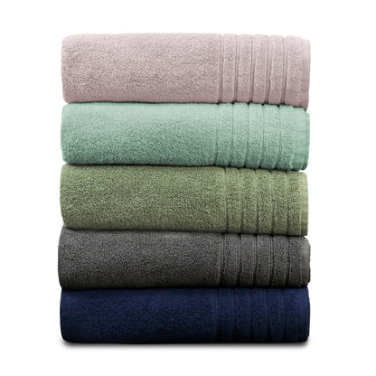 Plush Super Zero Twist 2 piece Bath Towel Set - 30 x 54 inches 100% Pure Cotton 615 GSM Absorbent Quick Dry Everyday Luxury Hotel Spa Travel Bath towel