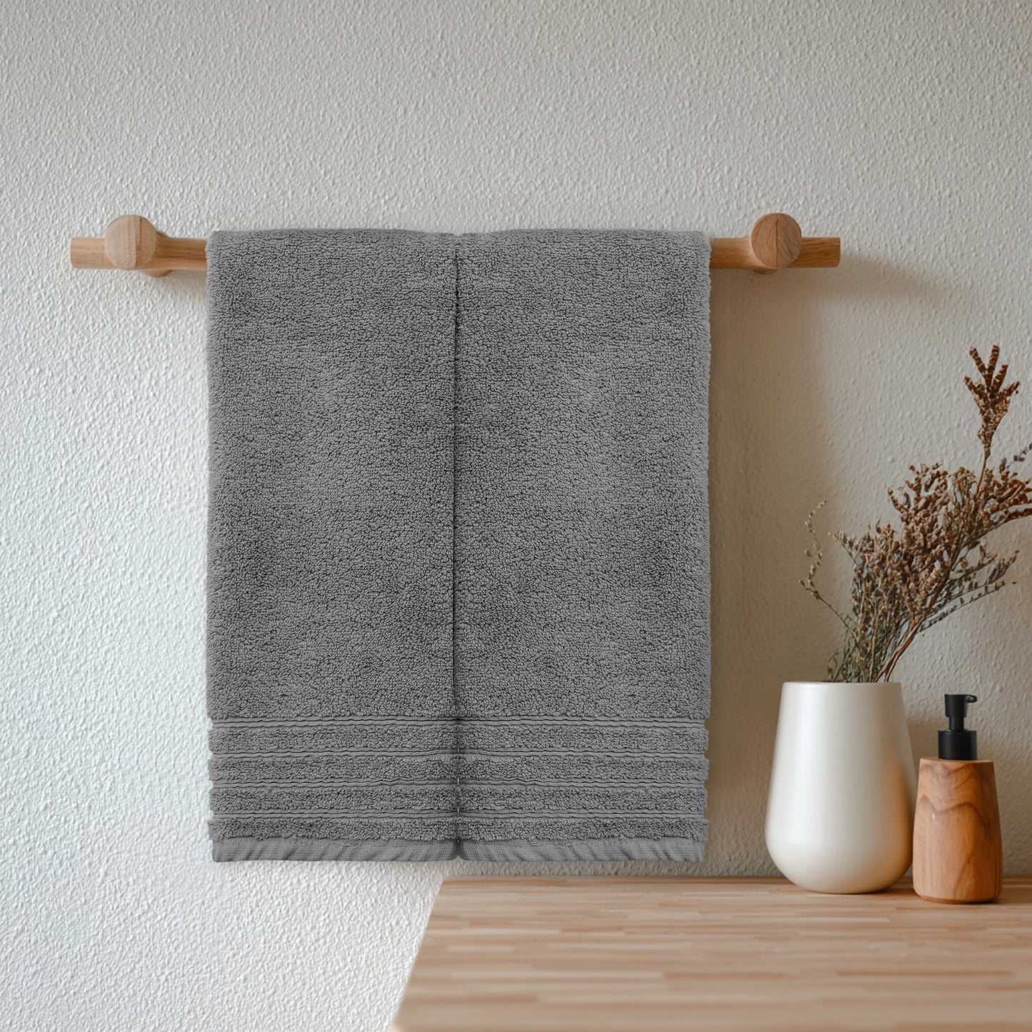 Plush Super Zero Twist 2 piece Hand Towel Set - 16 x 30 inches 100% Pure Cotton 615 GSM Absorbent Quick Dry Everyday Luxury Hotel Spa Gym Travel Bath towel