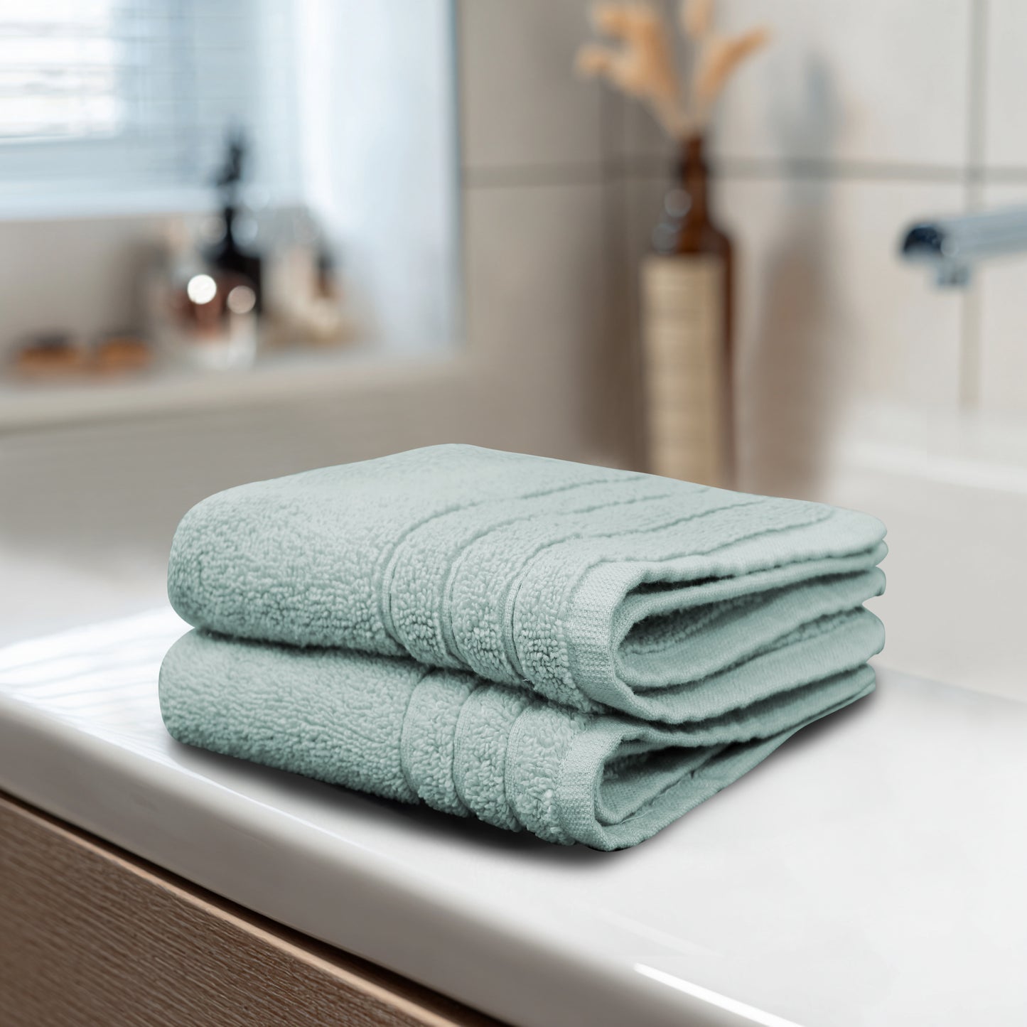 Plush Super Zero Twist 2 piece Washcloth Set - 13 x 13 inches 100% Pure Cotton 615 GSM Absorbent Quick Dry Everyday Luxury Hotel Spa Gym Travel Bath towel